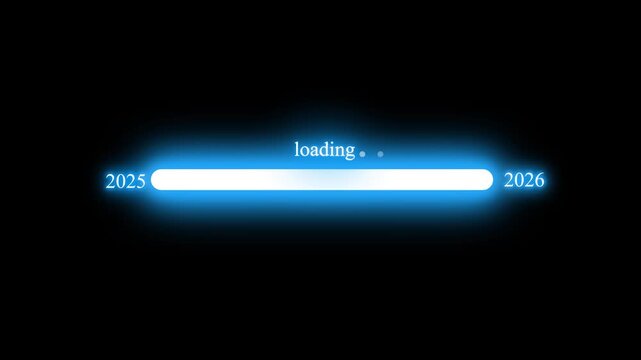 2025 to 2026 High Tech Neon Progress Bar Motion Graphic for App and Website User Interfaces
