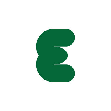 letter e cute green childish logo vector