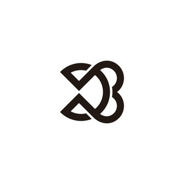 letter ob simple love shape linked logo vector