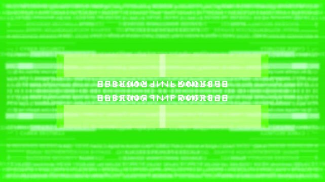 Green Digital Data Streams Abstract Background with Glitch Text Lines