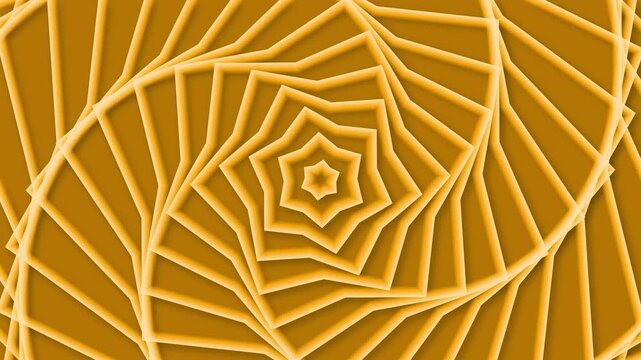 Spiraling pentagonal paper-cut pattern background animation