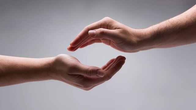 Protective hands gesture for care, safety, support and insurance concept
