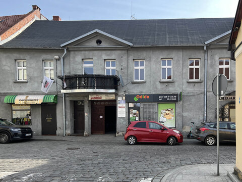 Tarnowskie Gory, Poland, March 24, 2026: An old building at 2 Zamkowa Street in Tarnowskie Gory, known for having housed the local branch of the NSZZ Solidarnosc(Solidarity) trade union