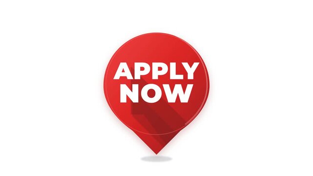 Apply Now Red Location Pin Button for Job Recruitment.