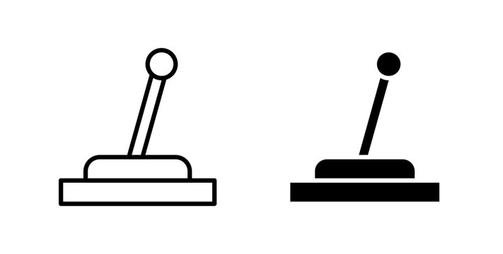 Lever icon flat outline in black