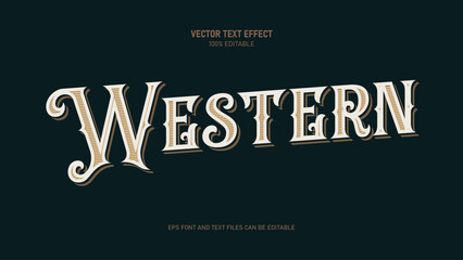 Vintage western text effect editable classic cowboy typography © ricks