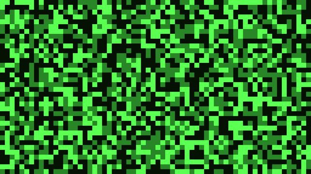 cyber matrix pixel dots square green and black video 4k