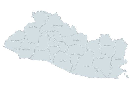 El Salvador Administrative Divisions Map - Detailed Political Boundaries