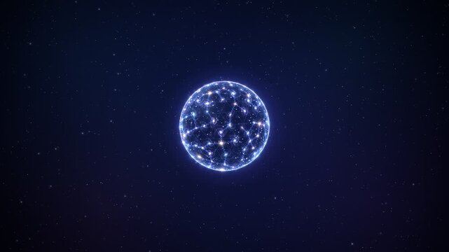 Cosmic Expansion Model Showing Galaxies On Expanding Fabric Of Space Universe