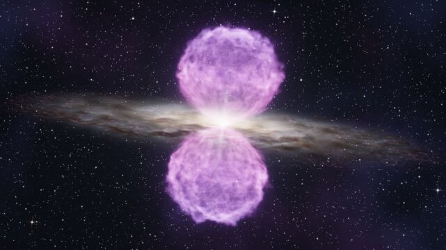 Fermi Bubbles Giant Gamma Ray Lobes Above Galactic Plane Galaxy Animation
