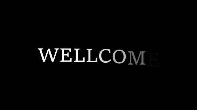 graphic motion text intro animation simple wellcome effect typography in 4K animation with alpha channel on transparent background