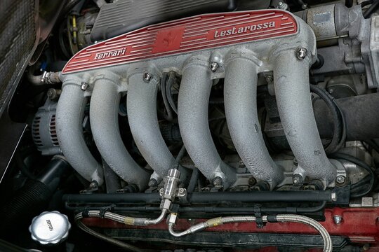Ferrari Testarossa V12 engine detail view