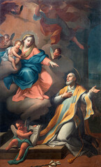 Pavia -  The painting of Madonna with the St. Filip Neri in the church Chiesa di San Luca by Carlo Antonio Bianchi (1754). © Renáta Sedmáková