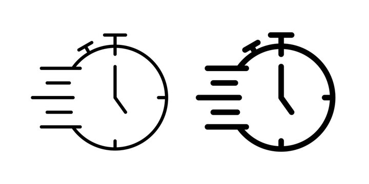 Quick icon flat outline in black