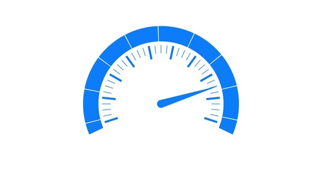Minimal Simple Speed Meter Animation with Smooth Needle Movement and Modern Digital Dashboard Interface