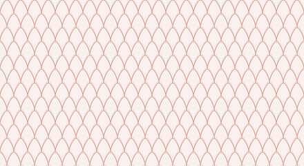 Seamless pattern with elegant rose gold fish scale texture on a soft pale pink background © ZASNA