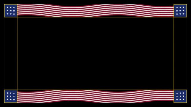 Patriotic american flag style border frame with stars and stripes