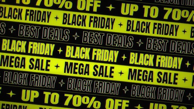 black friday glitch style acid yellow scrolling sale marquee loop
