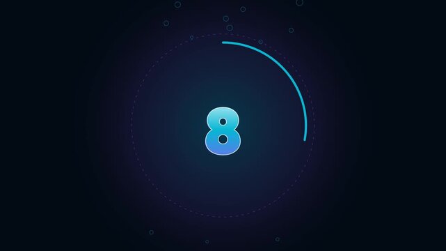 Digital Countdown Timer with Futuristic Blue Numbers and Circular Progress Bar.