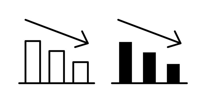 Decrease icon flat outline in black