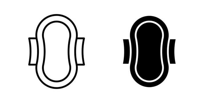 Hygienic pad icon flat outline in black