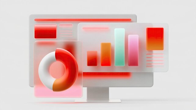 Modern business dashboard illustrations with charts, graphs and analytics panels.