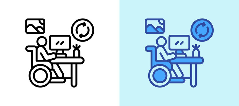 Adaptive Workplace lineblue icon illustration