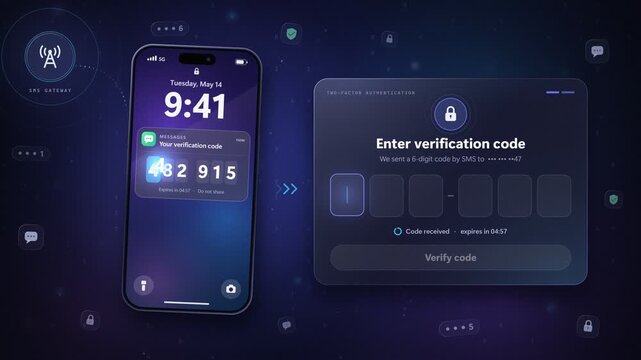 sms verification code two factor authentication smartphone message secure login loop