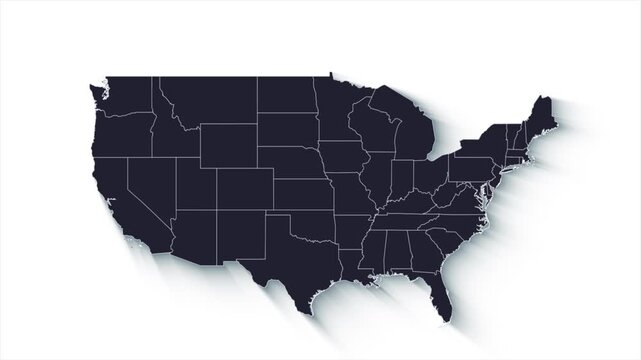 High Quality Animation of Arizona State Inside Full United States Map