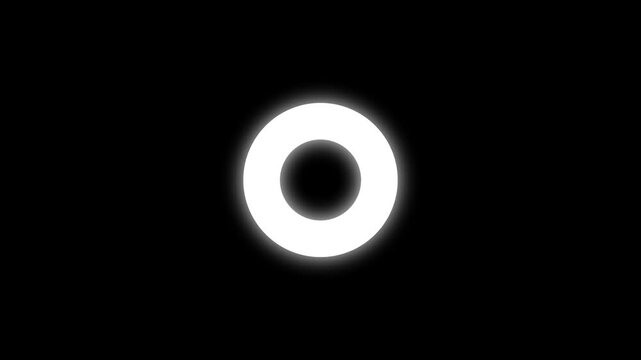 Black screen background 4k glowing circle burst loop animation with shiny firework spark explosion ellipse blast motion graphics and pop up accent lines vector