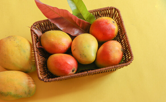 Indian mangoes in rich shades of yellow, orange and red, the fruits boost immunity, improve digestion and support eye health with vitamins A and C.