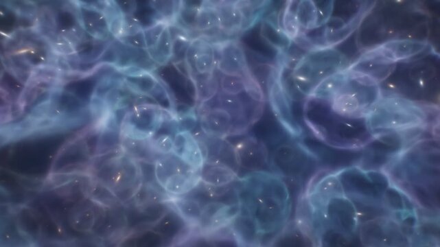 Cosmic reionization bubbles expanding in early universe space animation loop