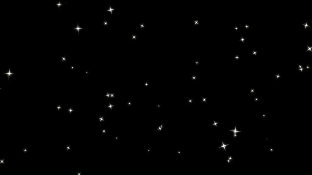 Cartoon doodle sparkle effects, white sparkling stars twinkle loop animation in flat vector doodle style, sparkling stars explosion with twinkling glitter stars overlay, twinkle light stars