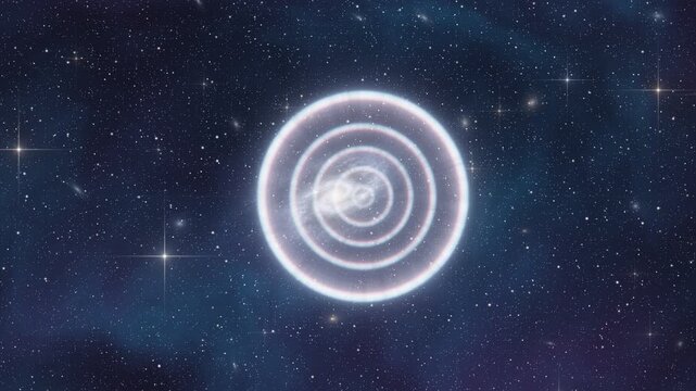 Fast Radio Burst Flash and Expansion Ripple Over Distant Spiral Galaxy 4K Space Animation Loop