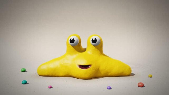 Fun Colorful Claymation Character Morphing Into Different Shapes Seamless Loop Animation