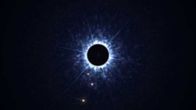 Direct imaging coronagraph blocking star light to reveal orbiting exoplanets loop