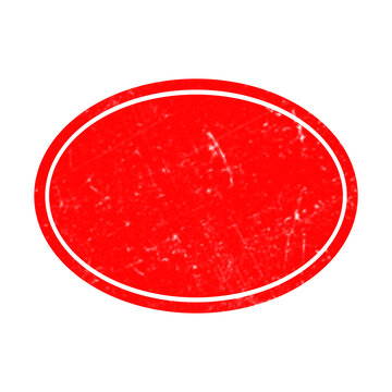 Minimalist red oval with a thin black border, isolated on a solid black background, use as a simple geometric icon isolated on a transparent background