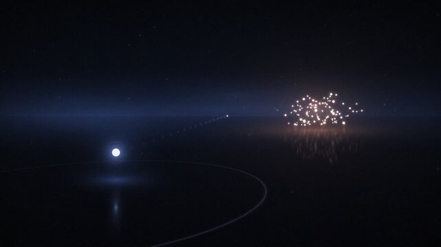 Loneliness Concept Animation With Single Glowing Dot Isolated From Connected Group
