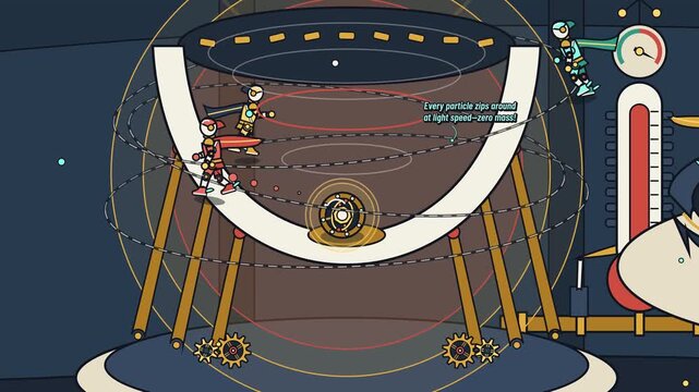 Educational animation of spontaneous symmetry breaking and the Higgs mechanism showing how the early universe cools breaking symmetry to activate the Higgs field giving mass to particles