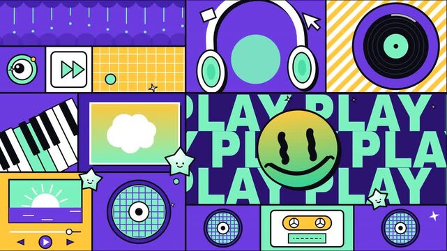 Retro Color Play Night Background 2