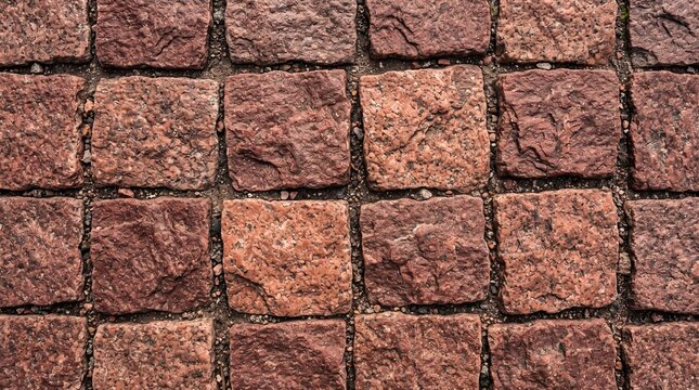 Top down texture of Berlin gro&szlig;steinpflaster grand granite cobblestone street paving background