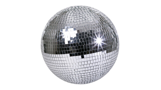 Reflective silver mirror disco ball with square glass tiles