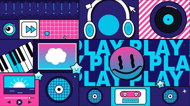 Retro Color Play Night Background