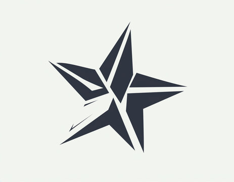 Bold star shape with sharp, modern geometry. Clean lines contrast against light background. Strong, dynamic form suggests speed and precision. Ideal for branding, tech, or innovation themes