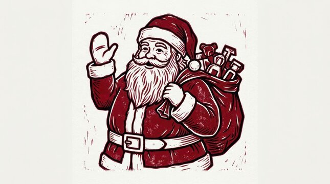Santa claus jumping in air