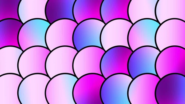 Abstract Pink Blue Circles Animation: Rotating Geometric Pattern Slowly Changing colors.
