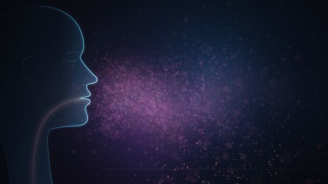 Cough Sound Wave and Respiratory Droplets Aerosol Spray Medical Animation