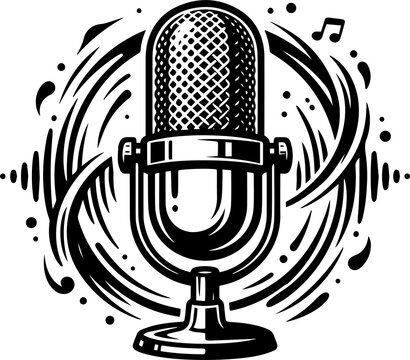retro microphone vector illustration