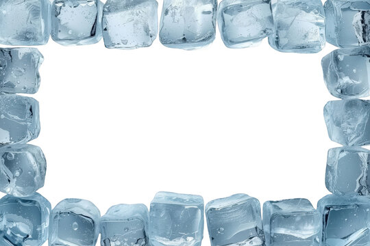 Clear ice cube border with empty center
