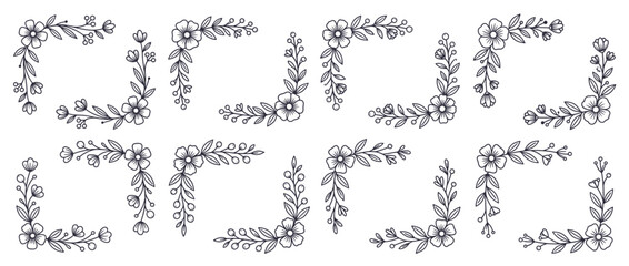 Elegant laurel wreath letters for monogram designs. Classic decorative leaf borders for typography. A, B, C, D, E, F, G. Vintage embellishments for invitations, logos, branding. Vector illustration. © laitul